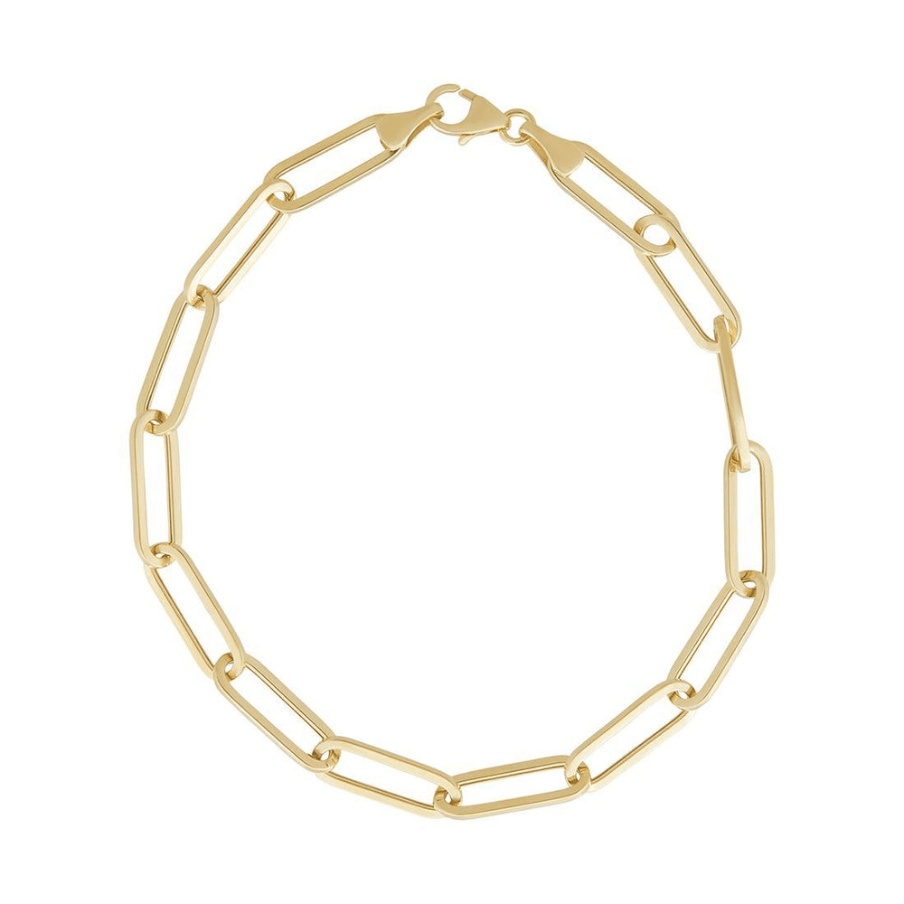 46cm Paperclip Chain in 9kt Yellow Bonded Gold Necklaces Bevilles 