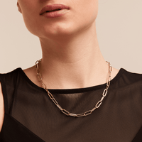 46cm Paperclip Chain in 9kt Yellow Bonded Gold Necklaces Bevilles 