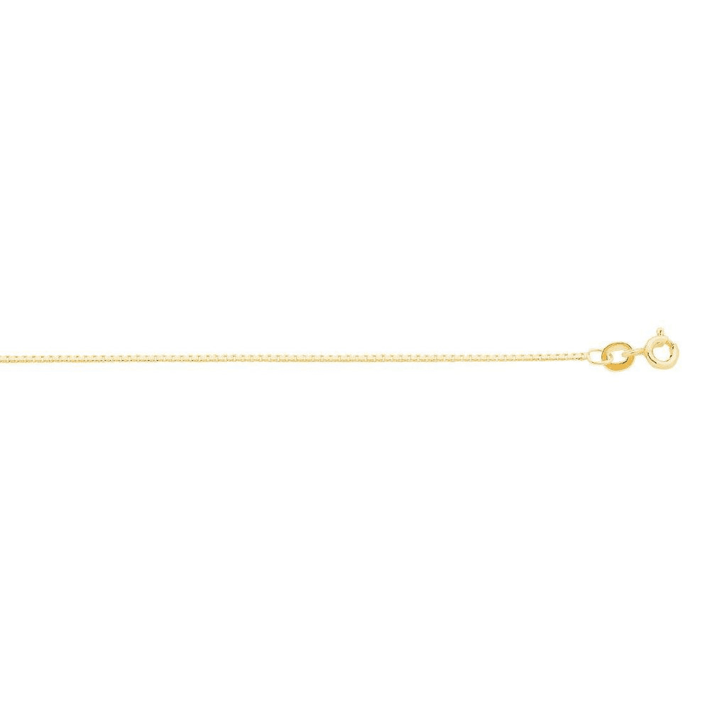 9kt Yellow Gold Box Chain Necklace 50cm Necklaces Bevilles 