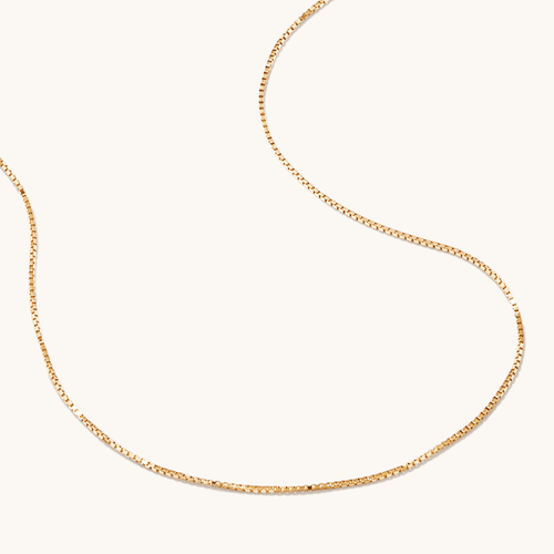 50cm Box Chain in 9kt Yellow Gold Necklaces Bevilles 