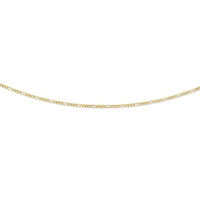 50cm Bevelled Figaro Chain in 9kt Yellow Gold Necklaces Bevilles 