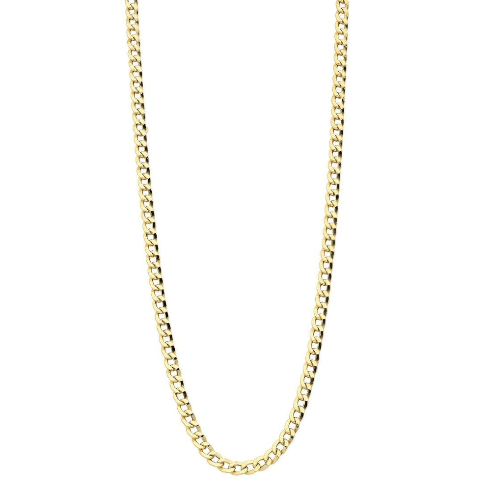 50cm Hollow Curb Chain in 9kt Yellow Gold Necklaces Bevilles 