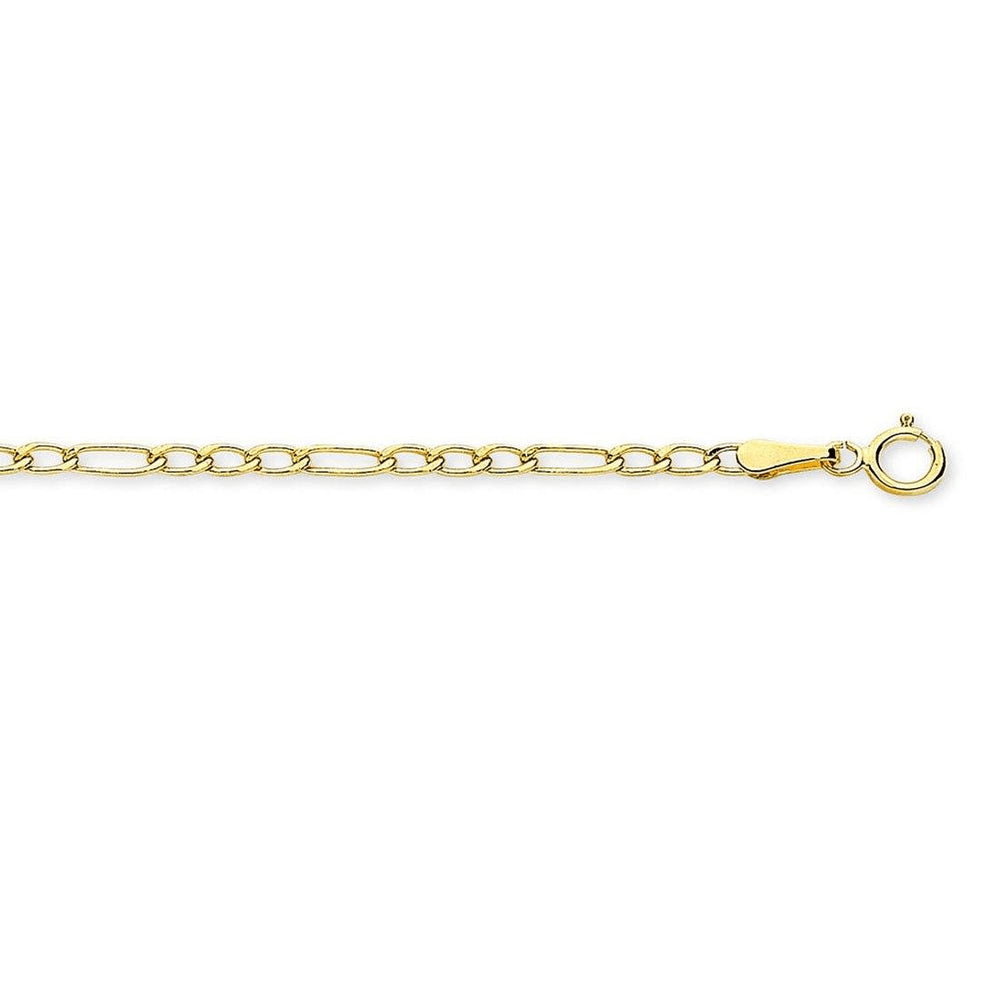 50cm Open Figaro Chain in 9kt Yellow Gold Necklaces Bevilles 