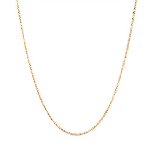 50cm Round Box Chain in 9kt Yellow Gold Necklaces Bevilles 