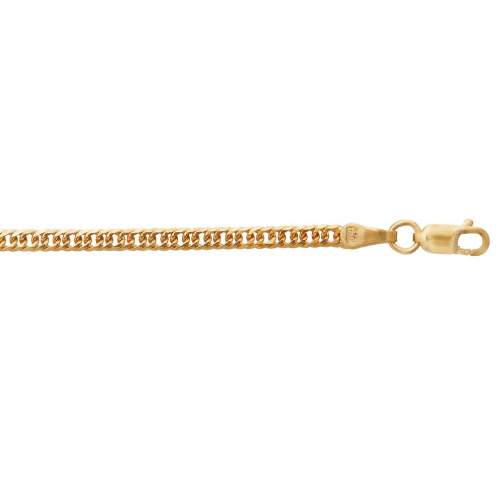 9kt Yellow Gold Diamond Cut Curb Chain Necklace 50cm Necklaces Bevilles 