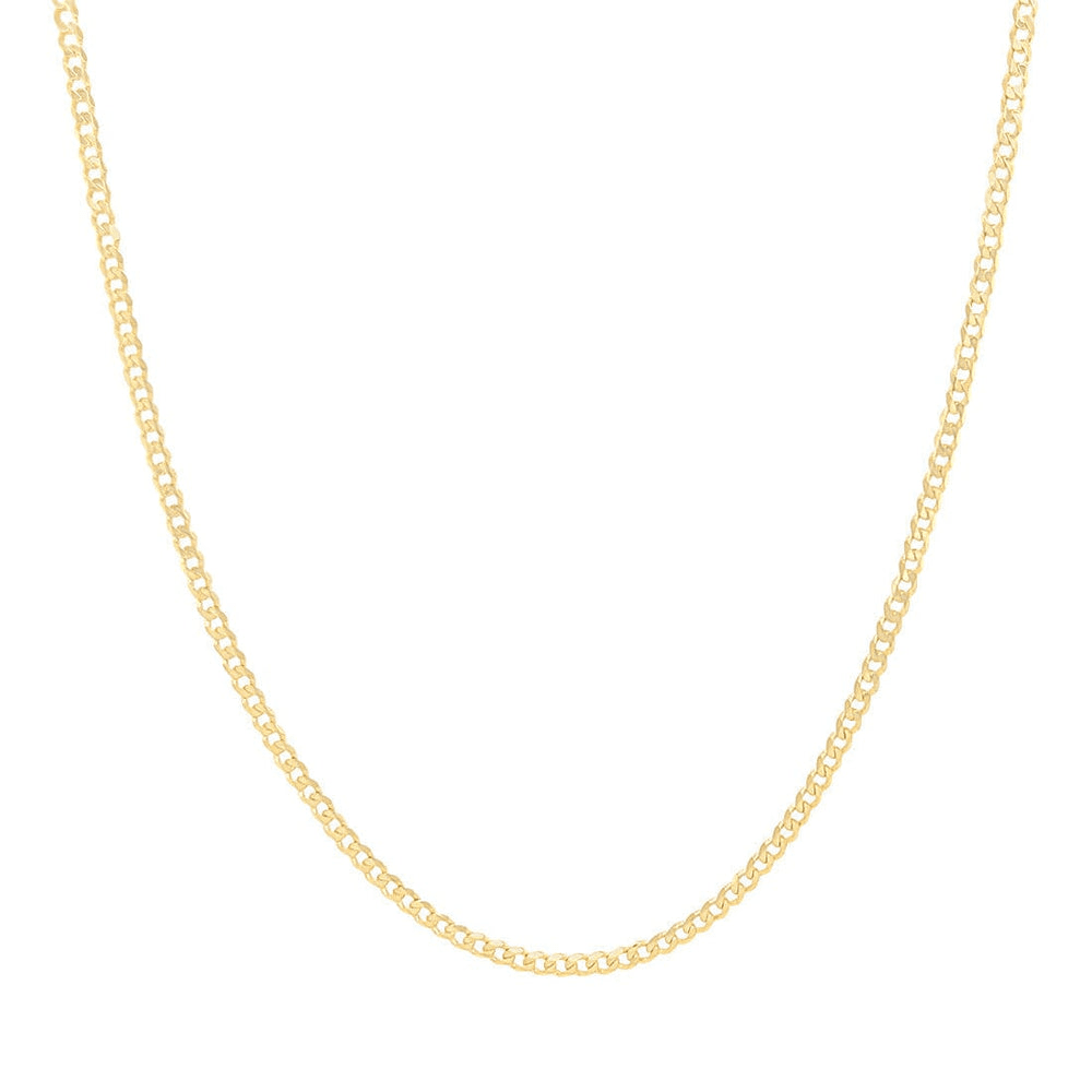 9kt Yellow Gold Rounded Curb Chain Necklace 50cm Necklaces Bevilles 