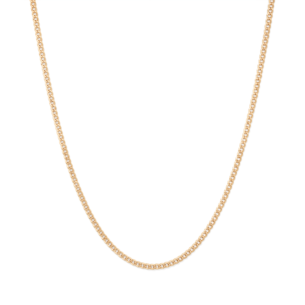 50cm Diamond Cut Curb Chain in 9kt Yellow Gold Necklaces Bevilles 