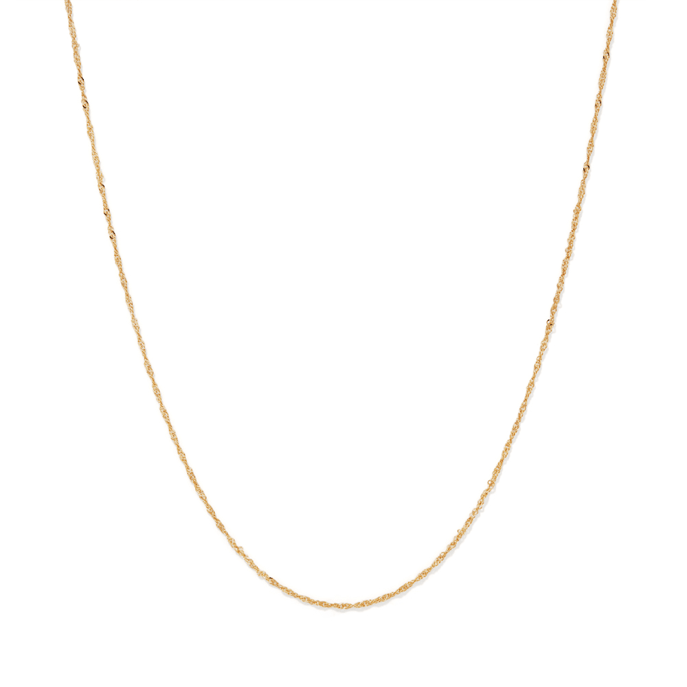 50cm Solid Singapore Chain in 9kt Yellow Gold Necklaces Bevilles 