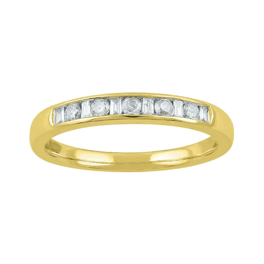 9kt Yellow Gold 0.21tw Diamond Alternating Eternity Ring Rings Bevilles 