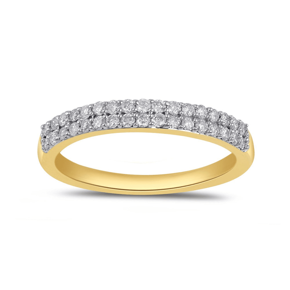 Double Row Anniversary Ring with 0.33tw of Diamonds in 9kt Yellow Gold Rings Bevilles 