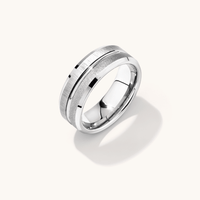 Stanton Made for Men 7mm Tungsten Groove Ring Rings Bevilles 