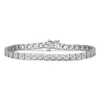 18cm Miracle Tennis Bracelet with 0.50tw of Diamonds in Sterling Silver Bracelets Bevilles 