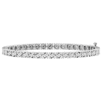 18cm Miracle Tennis Bracelet with 0.50tw of Diamonds in Sterling Silver Bracelets Bevilles 