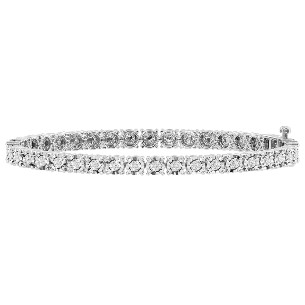 18cm Miracle Tennis Bracelet with 0.50tw of Diamonds in Sterling Silver Bracelets Bevilles 
