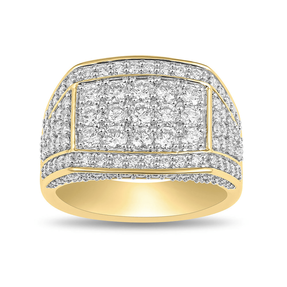 Meera Men's Ring with 3.00tw of Laboratory-Grown Diamonds in 9kt Yellow Gold Rings Bevilles 