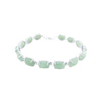 20cm Jade Cushion Cut Bracelet in Sterling Silver Bracelets Bevilles 