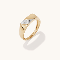 Men's Diamond Set Tablet Ring in 9kt Yellow Gold Rings Bevilles 
