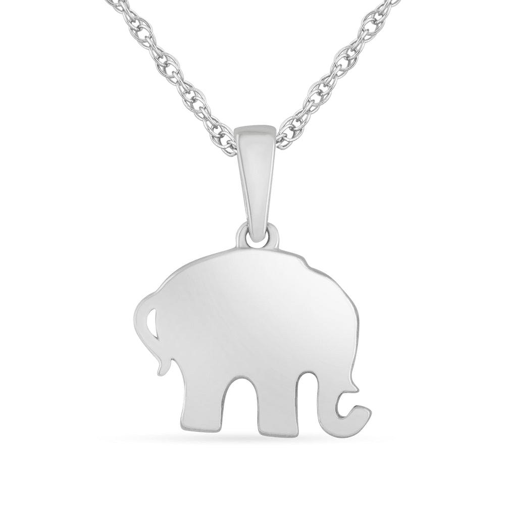 Children's Elephant Pendant Necklace with 0.05tw of Diamonds in Sterling Silver Pendants Bevilles 