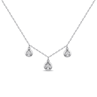 3 Station Necklace with 0.20tw of Diamonds in Sterling Silver Pendants Bevilles 