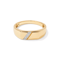 Diagonal Diamond Set Men's Ring in 9kt Yellow Gold Rings Bevilles 
