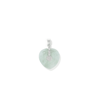 Heart Shaped Natural Jade Pendant in Sterling Silver Pendants Bevilles 