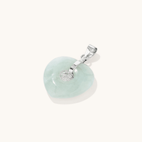 Heart Shaped Natural Jade Pendant in Sterling Silver Pendants Bevilles 