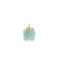 Elephant Natural Jade Pendant in 9kt Yellow Gold Pendants Bevilles 