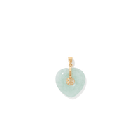 Heart Shape Natural Jade Lucky Pendant in 9kt Yellow Gold Pendants Bevilles 