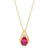 Created Ruby & Diamond Set Necklace in 9ct Yellow Gold Bevilles Jewellers 