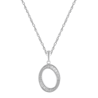 Diamond Initial E Necklace in Sterling Silver Pendants Bevilles 