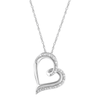 Heart Necklace with 0.08ct of Diamonds in Sterling Silver Bevilles Jewellers 