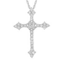 Brilliant Miracle Cross Necklace with 0.10ct Diamonds in Sterling Silver Bevilles Jewellers 