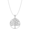 Diamond Set Tree of Life Necklace in Sterling Silver Bevilles Jewellers 
