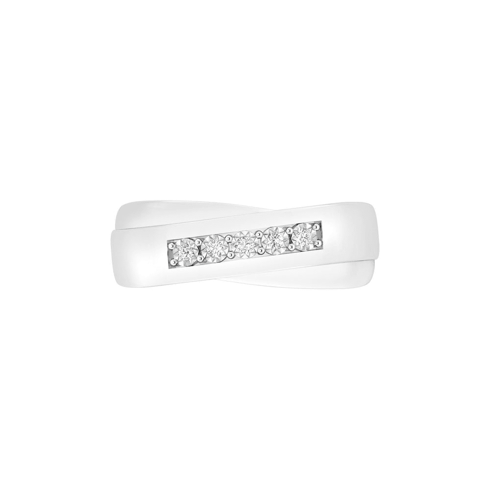 Mirage Miracle Channel Men's Ring with 0.10tw of Diamonds in Sterling Silver Rings Bevilles 