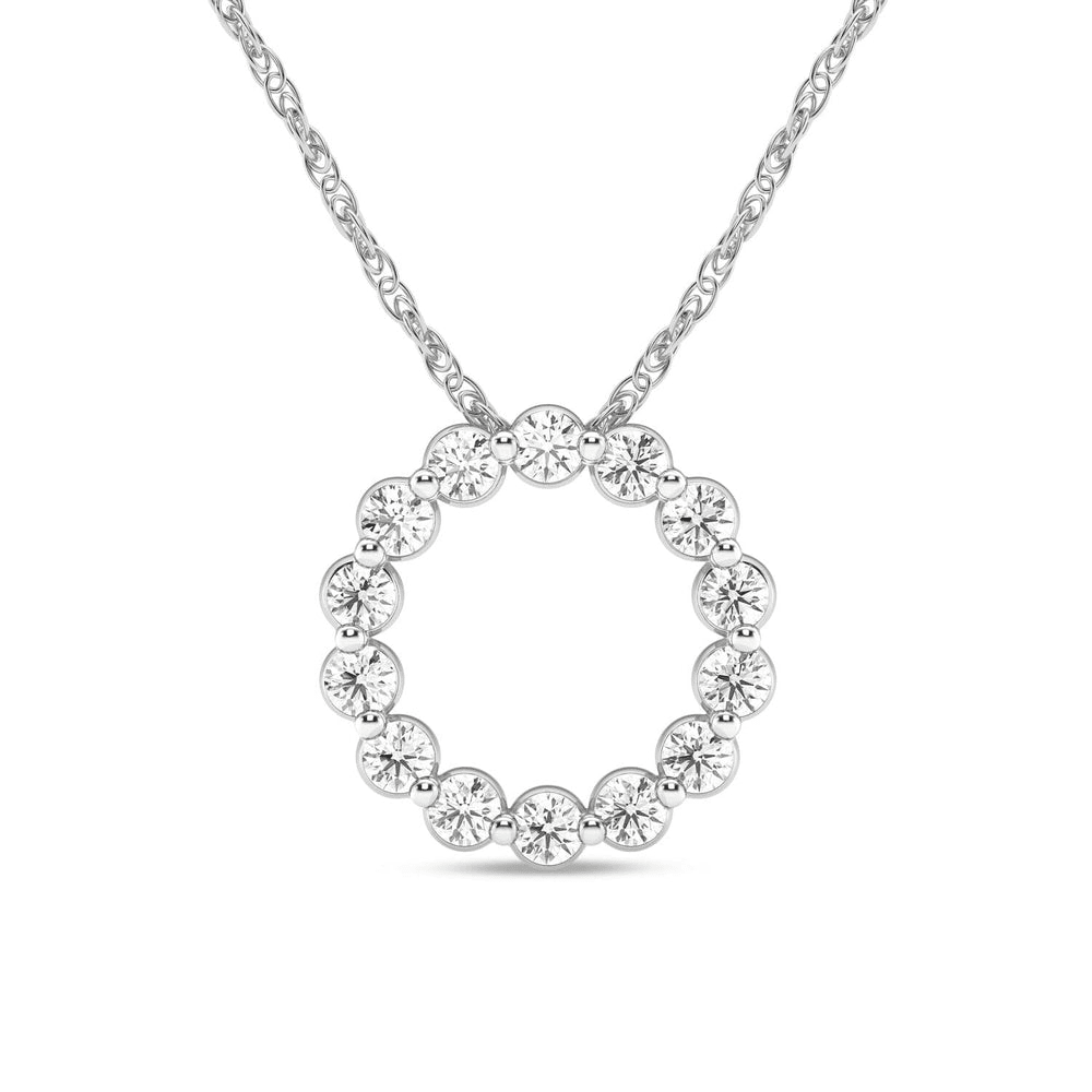 Meera Circle of Love Necklace with 0.50tw of Laboratory-Grown Diamonds in 9kt White Gold Pendants Bevilles 