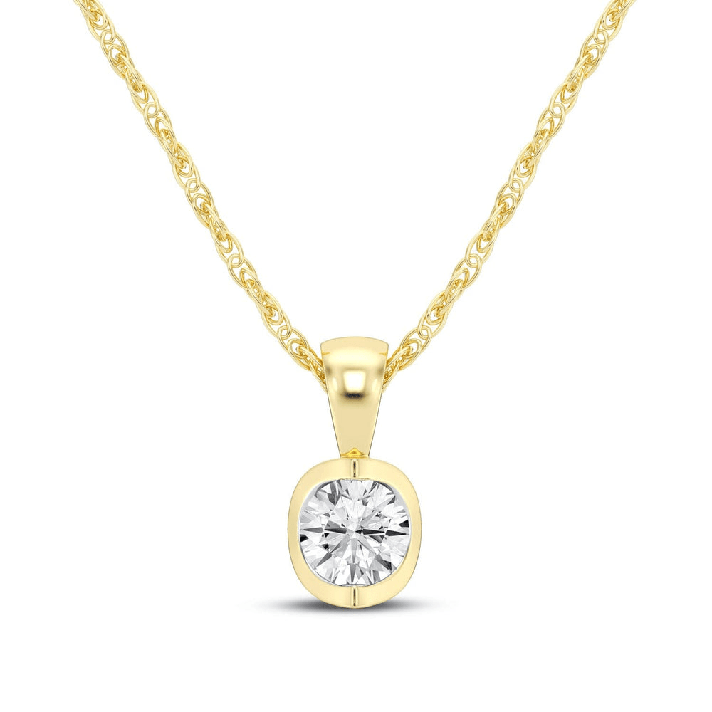 Meera Fancy Bezel Necklace with 0.40ct Solitaire Laboratory Grown Diamond in 9ct Yellow Gold Bevilles Jewellers 
