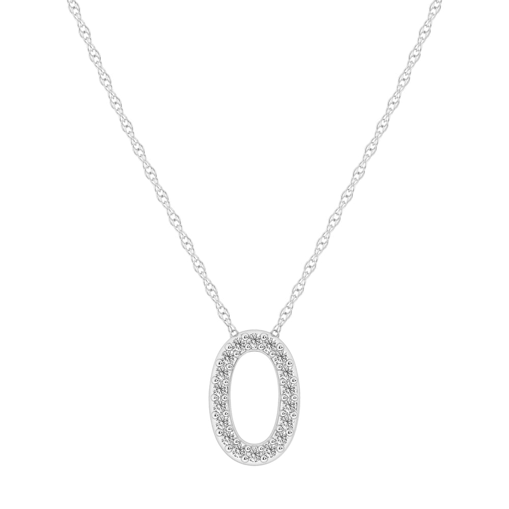 Diamond Initial Slider Necklace in Sterling Silver Bevilles Jewellers 