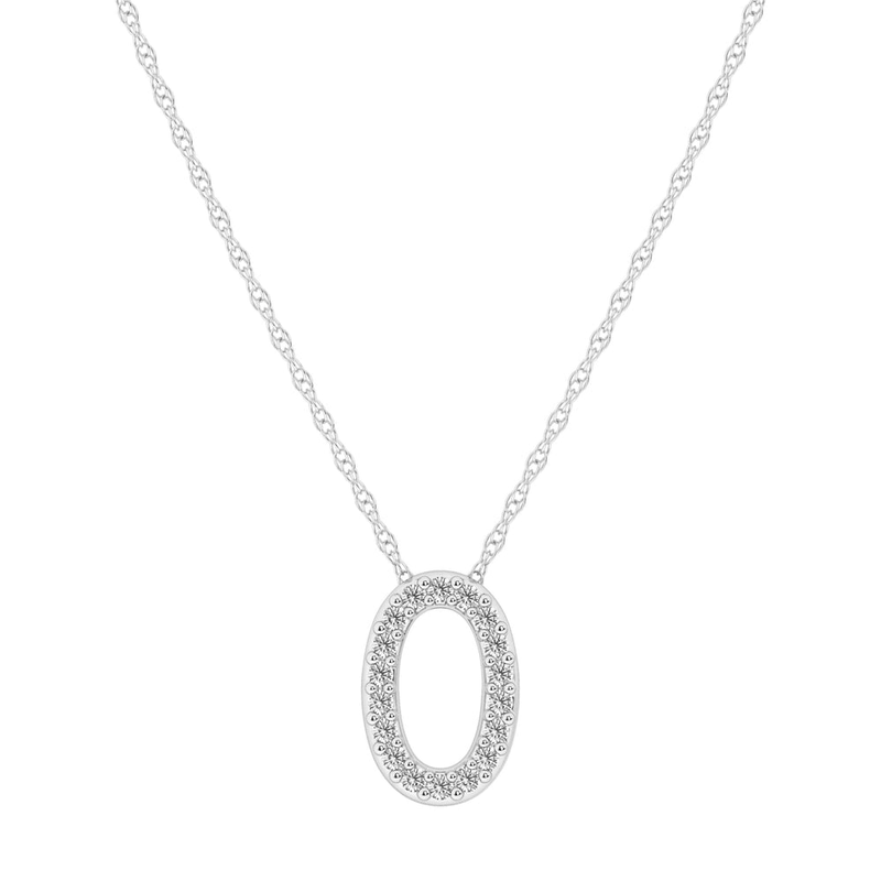 Diamond Initial Slider Necklace in Sterling Silver Bevilles Jewellers 