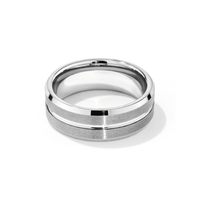 Stanton Made for Men 8mm Tungsten Polished Centre Ring Rings Bevilles 
