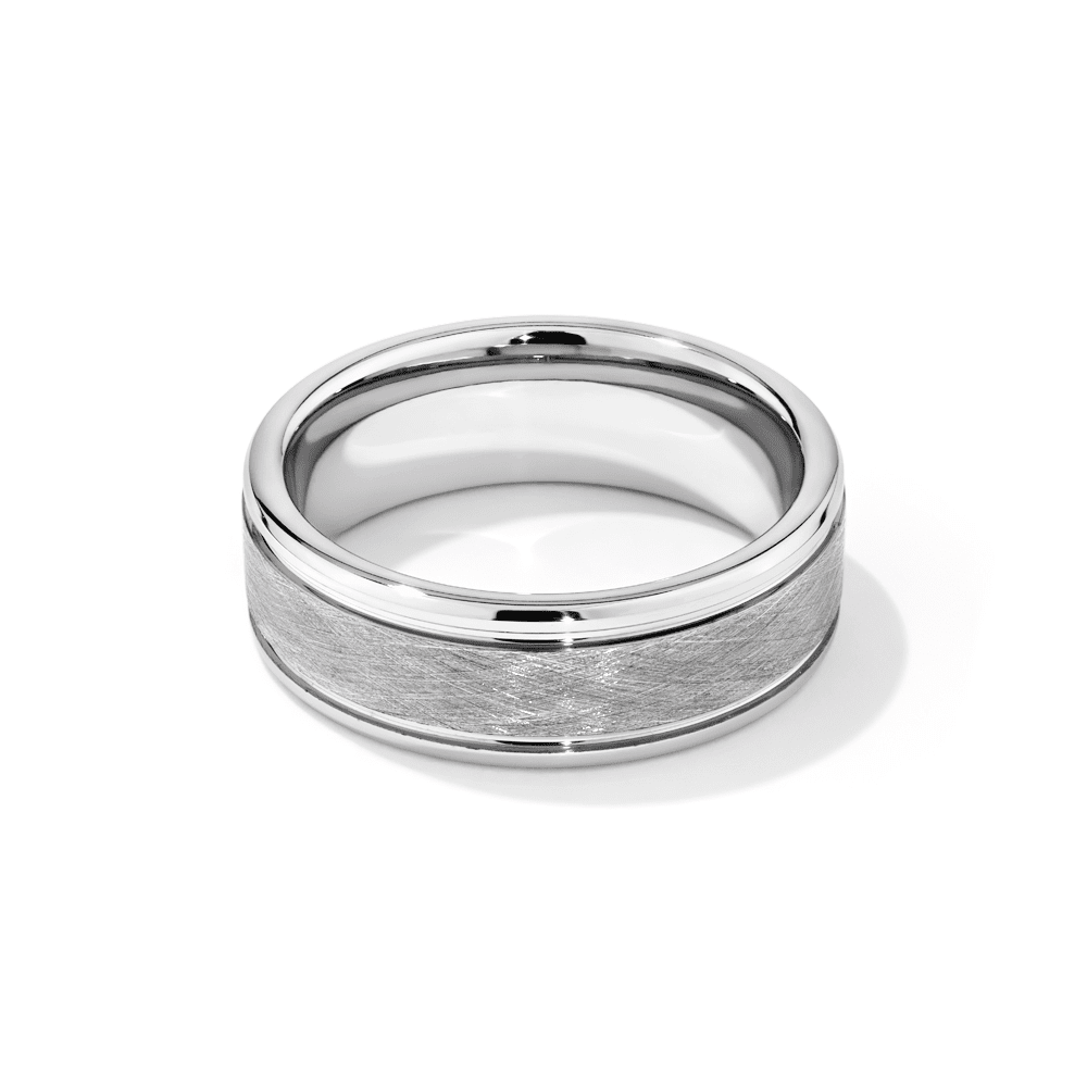 Stanton Made for Men 8mm Brushed Tungsten Ring Rings Bevilles 