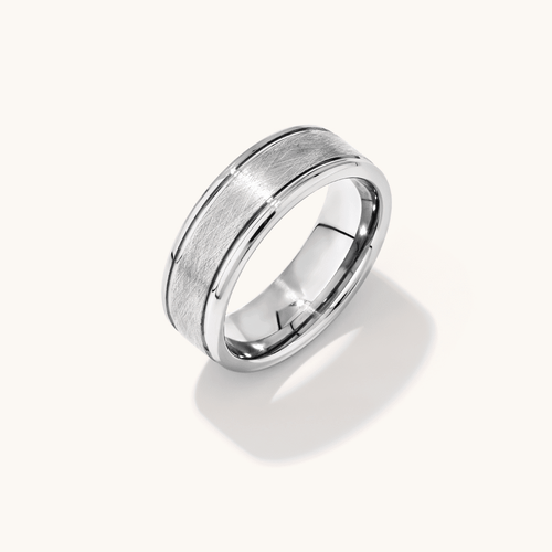 Stanton Made for Men 8mm Brushed Tungsten Ring Rings Bevilles 