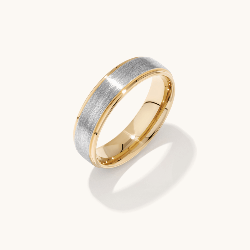 Stanton Made for Men 6mm Tungsten and Yellow Gold Ring Rings Bevilles 