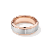 Stanton Made for Men 8mm Tungsten and Rose Gold Ring Rings Bevilles 