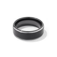 Stanton Made for Men 8mm Tungsten with Black Centre Ring Rings Bevilles 