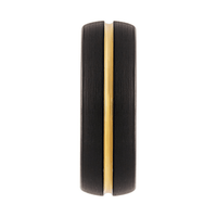 Stanton Made for Men 8mm Black Tungsten Gold Plated centre Ring Rings Bevilles 