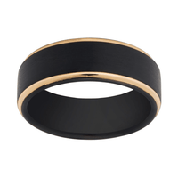 Stanton Made for Men 8mm Black and Rose Gold Ring Rings Bevilles 