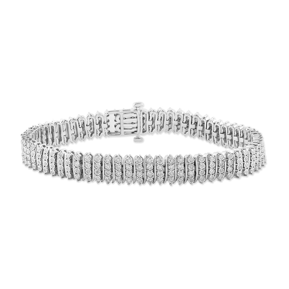Fancy Bracelet with 1.00ct of Diamonds in Sterling Silver Bevilles Jewellers 