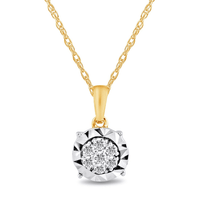 Tia Miracle Halo Necklace with 0.10ct of Diamonds in 9ct Yellow Gold Bevilles Jewellers 