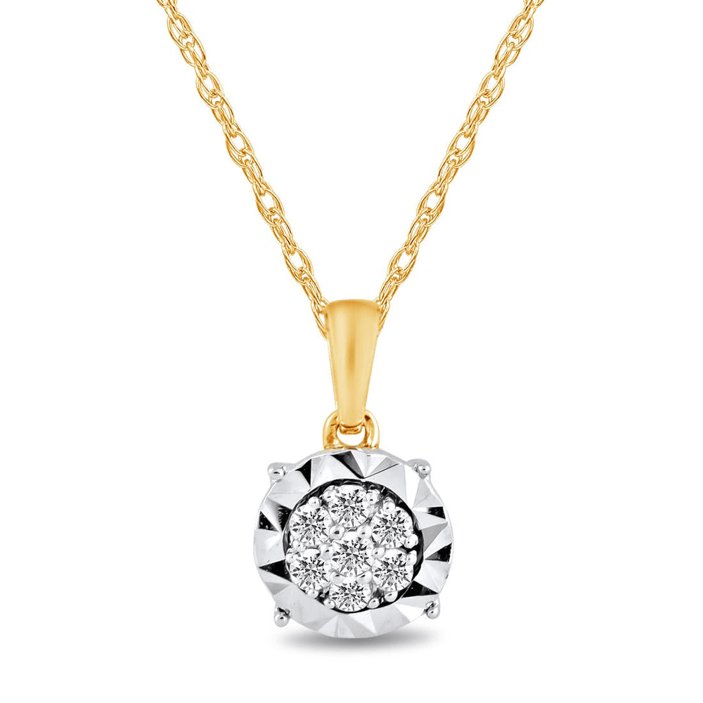 Tia Miracle Halo Necklace with 0.10ct of Diamonds in 9ct Yellow Gold Bevilles Jewellers 