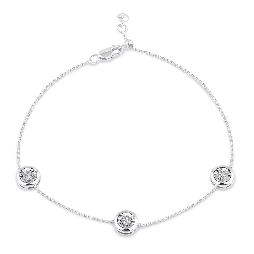 3 Station Bracelet with 0.33tw of Diamonds in Sterling Silver Bracelets Bevilles 